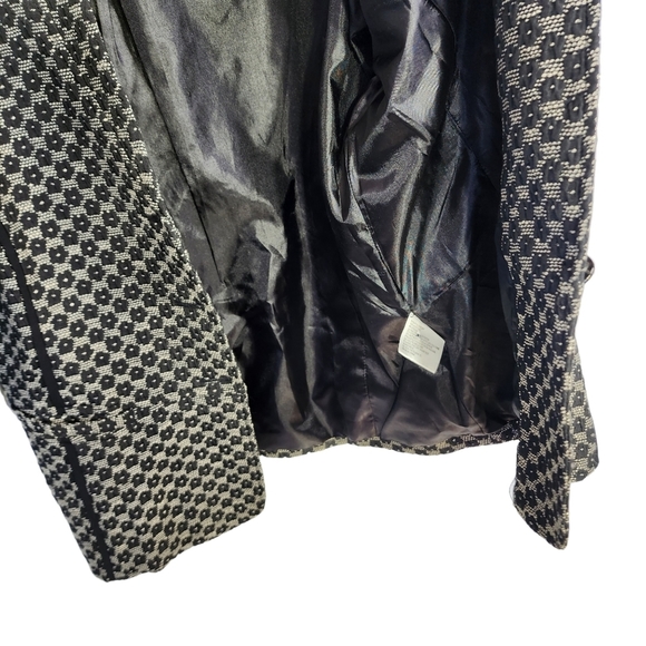 BLACK PEPPER winter jacket size 10 black white warm short bomber blazer - Picture 13 of 13